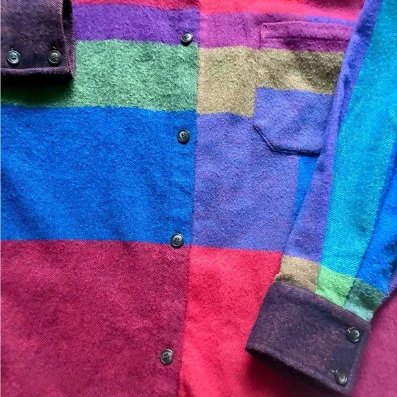 GUNIA Utility Shirt Jacket / Plaid Wool Shirt - Picture 6 of 8